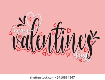 Happy Valentines Day. typography Vector Illustration