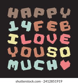 Happy Valentine's Day Typography Vector Design.