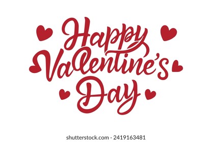Happy Valentines Day typography vector illustration. Romantic Template design for celebrating valentine's Day