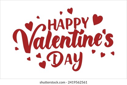 Feliz Día de San Valentín diseño gráfico vectorial. Plantilla de póster de tarjeta de felicitación de San Valentín