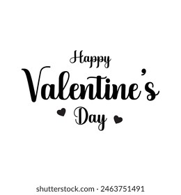 Happy Valentine's Day typography vector illustration. Valentine's day on 14 february
