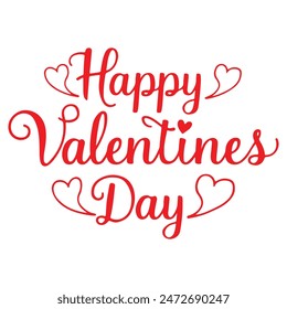 Happy valentines day typography in vector