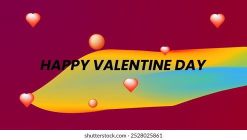 Happy Valentines Day typography vector illustration. Romantic Template design for celebrating valentine's Day on 14 February. Wallpaper, flyer, poster, sticker, banner, card.