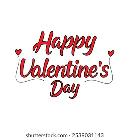 Happy valentines day, typography Happy valentines day vector illustration.