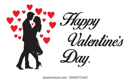 Happy Valentines Day typography vector illustration. Romantic Template design for celebrating valentine's Day on 14 February. Wallpaper, flyer, poster, sticker, banner, card.