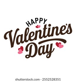 Happy Valentines Day typography vector illustration. Romantic Template design for celebrating valentine's Day on 14 February.