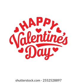 Happy Valentines Day typography vector illustration. Romantic Template design for celebrating valentine's Day on 14 February.