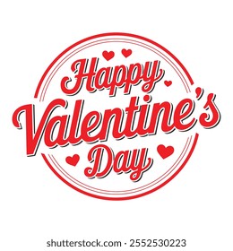 Happy Valentines Day typography vector illustration. Romantic Template design for celebrating valentine's Day on 14 February.