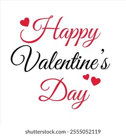 Happy Valentines Day typography and vector illustration for social media and website.