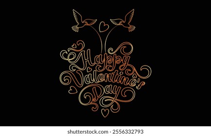 Happy Valentines Day typography vector illustration. Romantic Template design for celebrating valentine's Day on 14 February. Wallpaper, flyer, poster, sticker, banner, card.