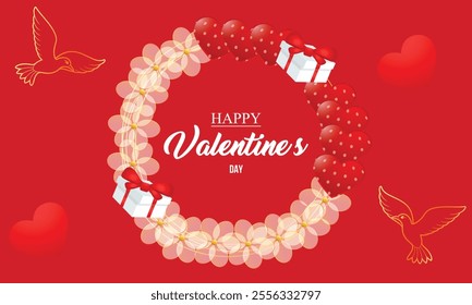 Happy Valentines Day typography vector illustration. Romantic Template design for celebrating valentine's Day on 14 February. Wallpaper, flyer, poster, sticker, banner, card.