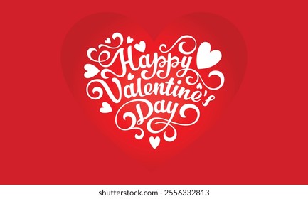 Happy Valentines Day typography vector illustration. Romantic Template design for celebrating valentine's Day on 14 February. Wallpaper, flyer, poster, sticker, banner, card.