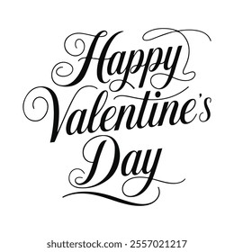 Happy valentine's day typography vector image on white background