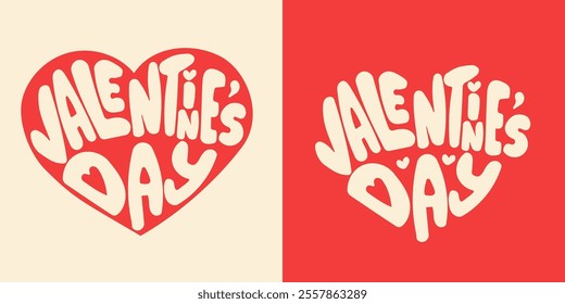 Happy Valentines Day typography vector illustration. Romantic Template design for celebrating valentine's Day on 14 February. Wallpaper, flyer, poster, sticker, banner, card.