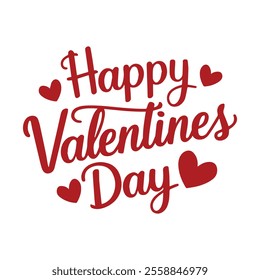 "Happy Valentine's Day Typography Vector | Romantic Calligraphy Design for Love and Celebration"