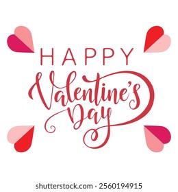 Happy Valentine's Day typography vector illustration. Romantic Template design for celebrating Valentine's Day on 14 February. Flyer, wallpaper, poster, sticker, banner or card etc.