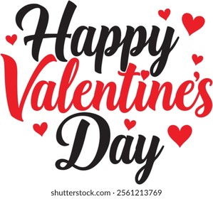 Happy Valentines Day typography vector illustration. Romantic Template design for celebrating valentine's
