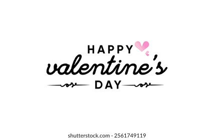 happy valentine`s day typography vector text design with heart shape, web banner design for social media, valentine`s day banner, advertisement, printing