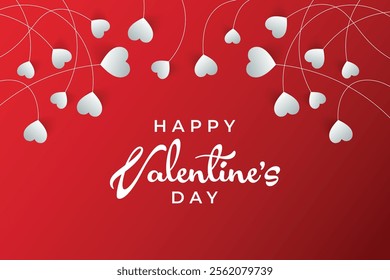 Happy Valentine's Day typography vector illustration. Romantic Template design for celebrating Valentine's Day on 14 February