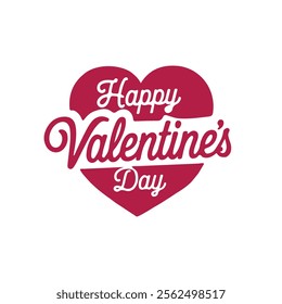 Happy valentine's day typography vector illustration.  sticker art  Template design for celebrating Valentine's Day on 14 February. Valentine's Wallpaper, sticker flyer, poster graphic design.