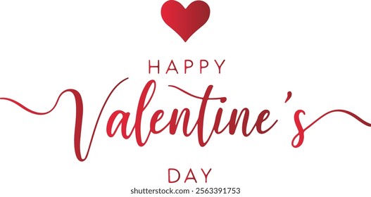 Happy Valentines Day typography vector illustration. 