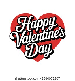 Happy Valentine's Day Typography Vector
