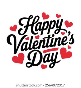 Happy Valentine's Day Typography Vector
