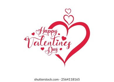 Happy Valentines Day typography vector illustration. Romantic Template design for celebrating valentine's Day on 14 February. Wallpaper, flyer, poster, sticker, banner, card.