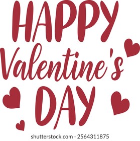 Happy Valentines Day typography vector illustration. Romantic Template design for celebrating valentine's Day on 14 February