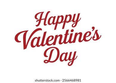 Happy Valentine's Day typography vector illustration on white background.