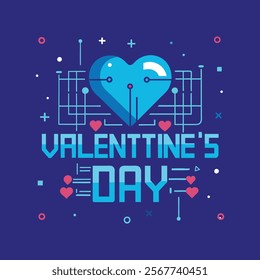 Happy Valentines Day typography vector illustration. Romantic Template design for celebrating valentine's Day on 14 February. Wallpaper, flyer, poster, sticker, banner, card.
