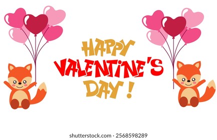 Happy Valentines Day typography vector illustration.