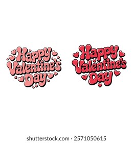 Happy Valentines Day typography vector illustration.