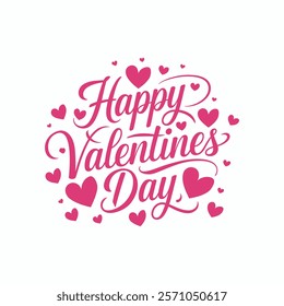 Happy Valentines Day typography vector illustration.
