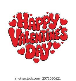 Happy Valentines Day typography vector illustration.