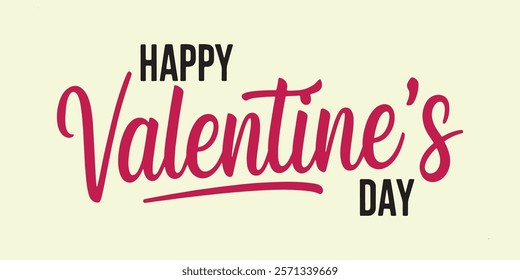 Happy Valentine's Day typography vector illustration. Greeting card template design for celebrating valentine's day on 14 February.