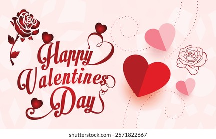 Happy Valentines Day Typography  Vector Design 
