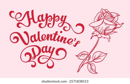 Happy Valentines Day Typography Vector