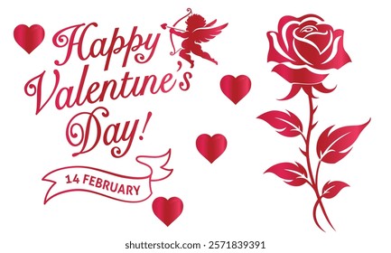 Happy Valentines Day Typography Vector design 