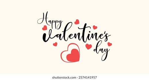 Happy Valentines Day typography vector illustration design. Valentines Day romantic lettering greeting card, poster, banner template