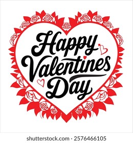 Happy Valentines Day typography, vector, scalable,