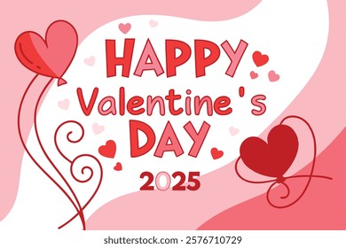 happy valentine's day typography vector art.