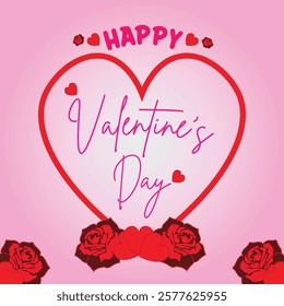 Happy Valentines Day typography vector illustration. Romantic Template design for celebrating valentine's Day on 14 February.