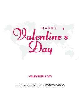 Happy Valentines Day typography vector illustration. Romantic Template design for celebrating valentine's Day on 14 February. Wallpaper, flyer, poster, sticker, banner, card.