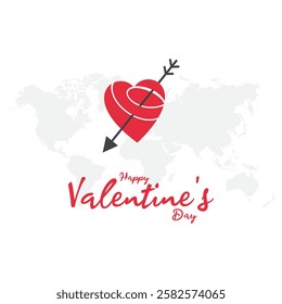 Happy Valentines Day typography vector illustration. Romantic Template design for celebrating valentine's Day on 14 February. Wallpaper, flyer, poster, sticker, banner, card.