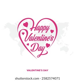 Happy Valentines Day typography vector illustration. Romantic Template design for celebrating valentine's Day on 14 February. Wallpaper, flyer, poster, sticker, banner, card.
