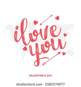 Happy Valentines Day typography vector illustration. Romantic Template design for celebrating valentine's Day on 14 February. Wallpaper, flyer, poster, sticker, banner, card.