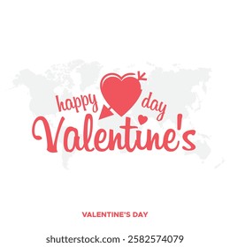 Happy Valentines Day typography vector illustration. Romantic Template design for celebrating valentine's Day on 14 February. Wallpaper, flyer, poster, sticker, banner, card.