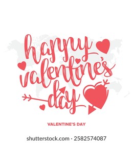 Happy Valentines Day typography vector illustration. Romantic Template design for celebrating valentine's Day on 14 February. Wallpaper, flyer, poster, sticker, banner, card.