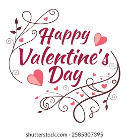Happy Valentine's day typography vector design with white background